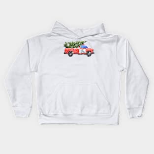 Classic Christmas Vintage Truck Kids Hoodie